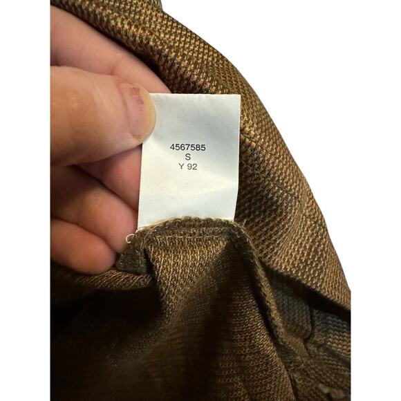 Izod Golf Double Mercerized Gold Brown Diamond Pattern Polo Shirt Small - Picture 7 of 8